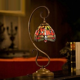 Lámpara de mesa con vitral...