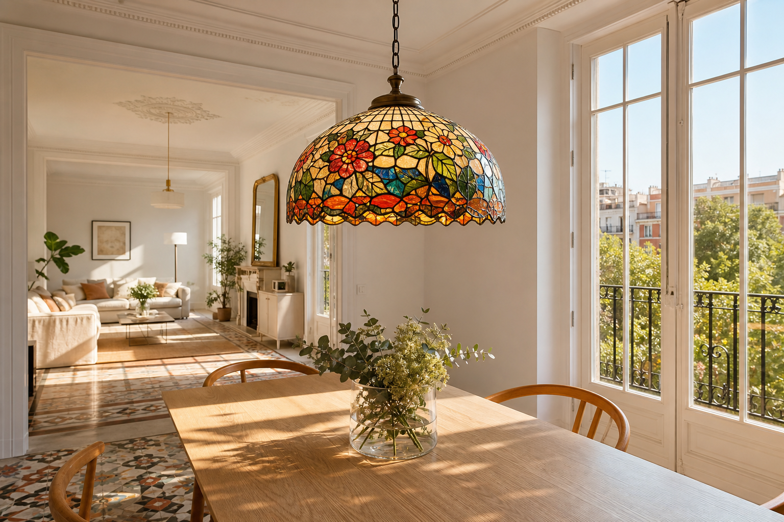 Cómo elegir lámparas de cristal Tiffany para iluminar tu hogar con estilo español