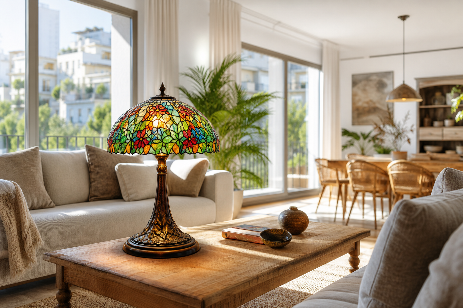 Lámparas modernistas Tiffany: elegancia atemporal para tu hogar español