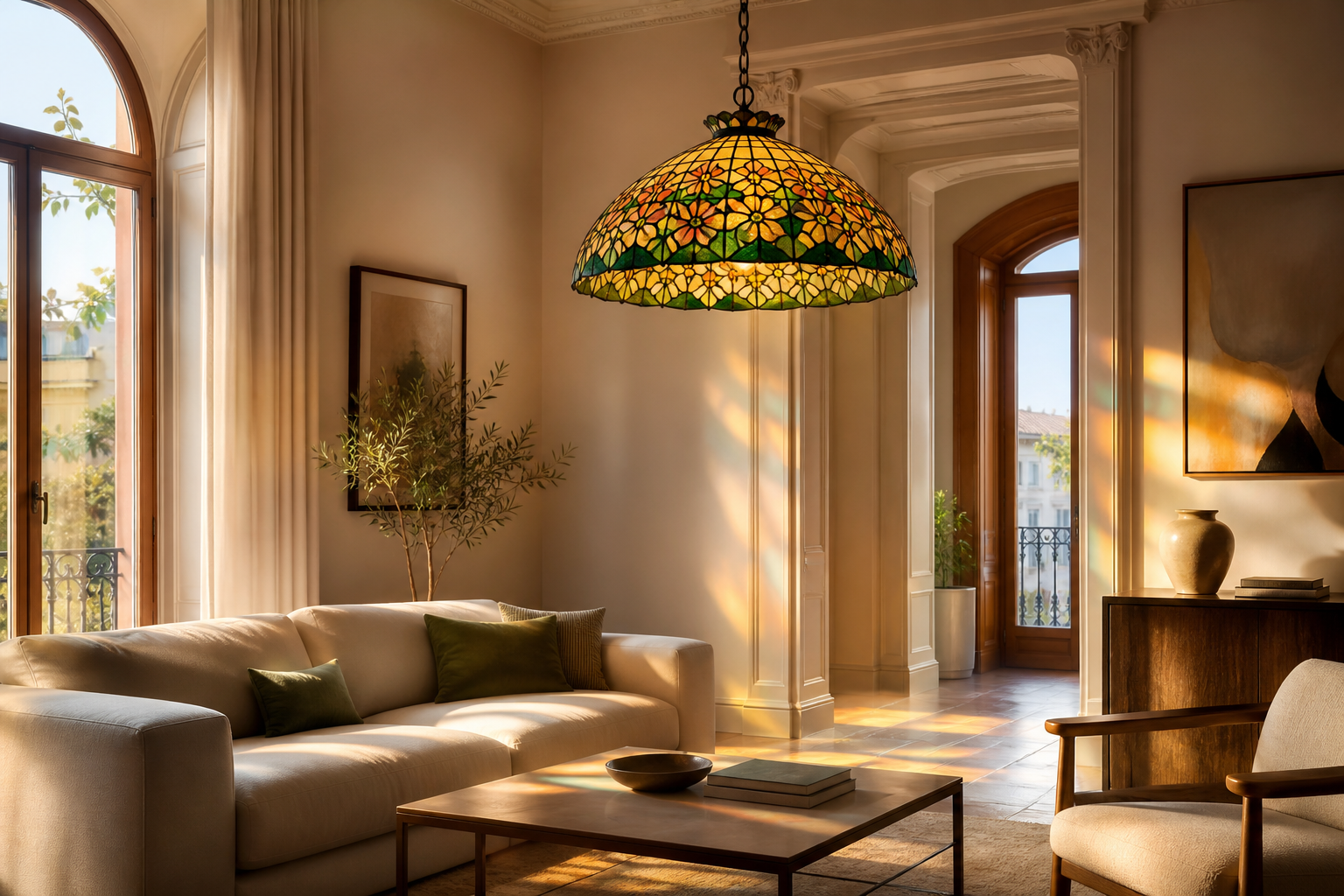 Lámpara colgante Tiffany: transforma tu espacio con luz y arte en España