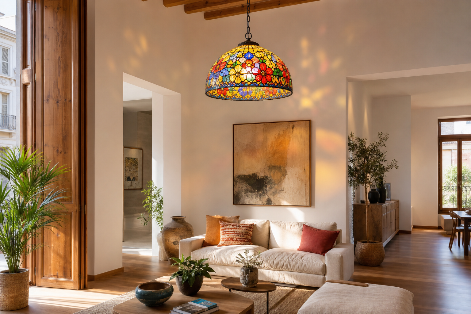 Lámparas colgantes Tiffany: ideas y claves para iluminar con arte tu hogar español